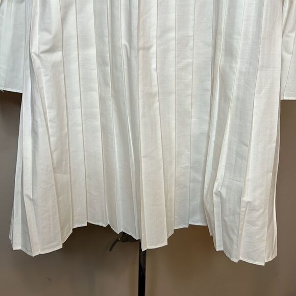 NWT Juliette Pleated a white Blouse with Lace Trim - Size Small - Picture 3 of 14